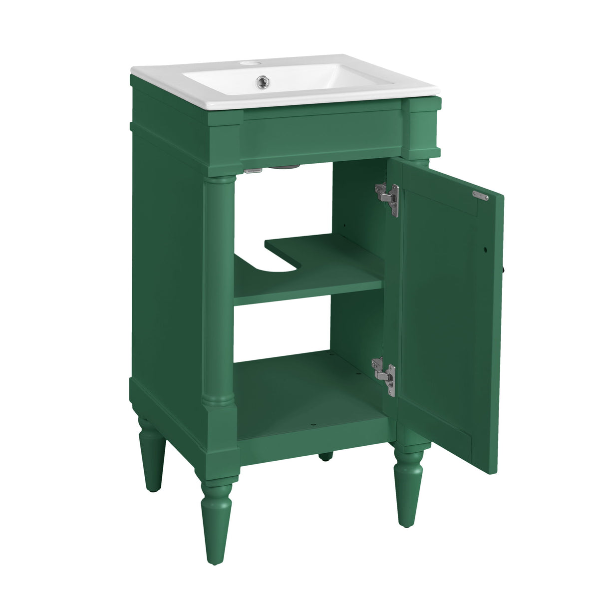 Bathroom Vanity With Sink, Storage Cabinet With Door, Drop In Sink, Compact Freestanding Design