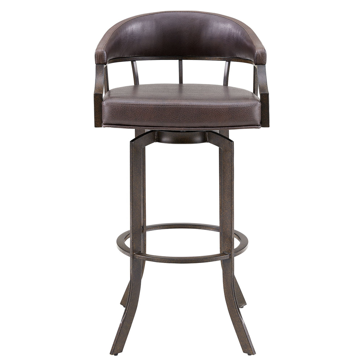 Pharaoh - Swivel Faux Leather Bar Stool - Brown Finish