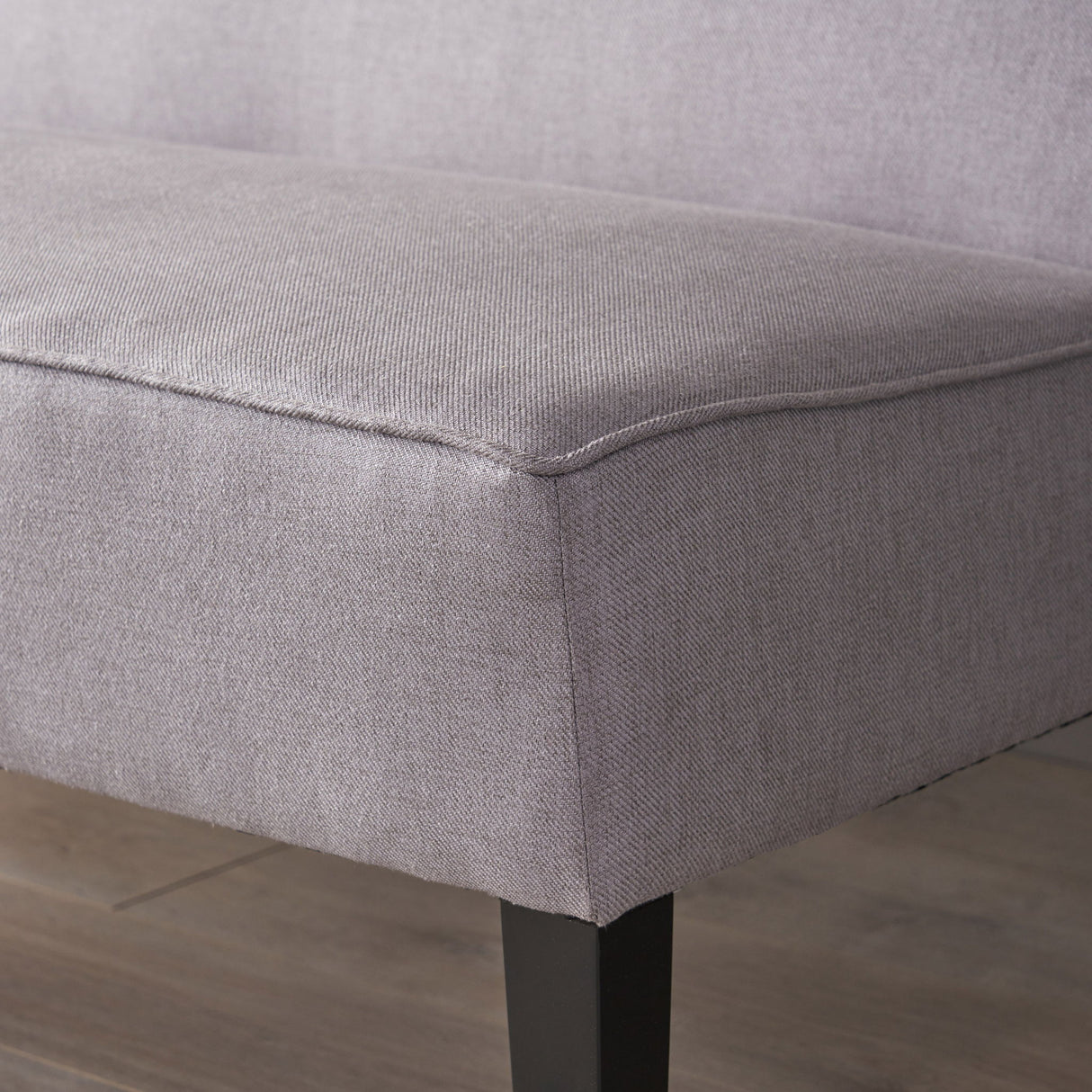 Contemporary Loveseat With Upholstered Fabric And Birch Wood Legs - Light Gray