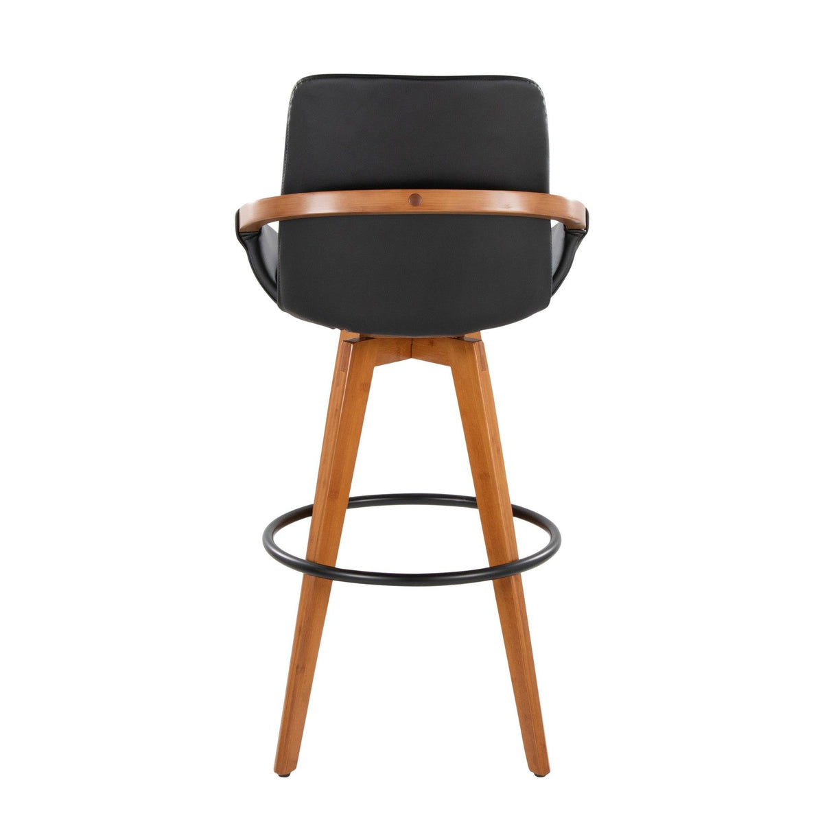 Cosmo - 29" Fixed-Height Barstool With Swivel - Walnut Bamboo