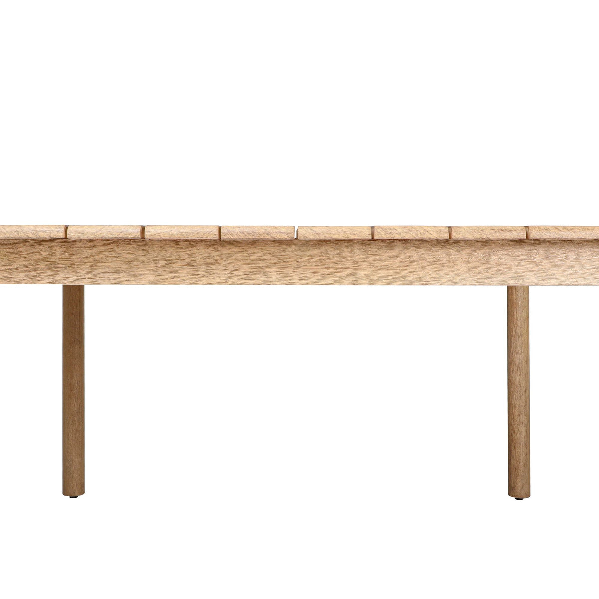 Balmor - 53" Square Outdoor Dining Table, Seats 4 - Wire-Brushed Natural Eucalyptus