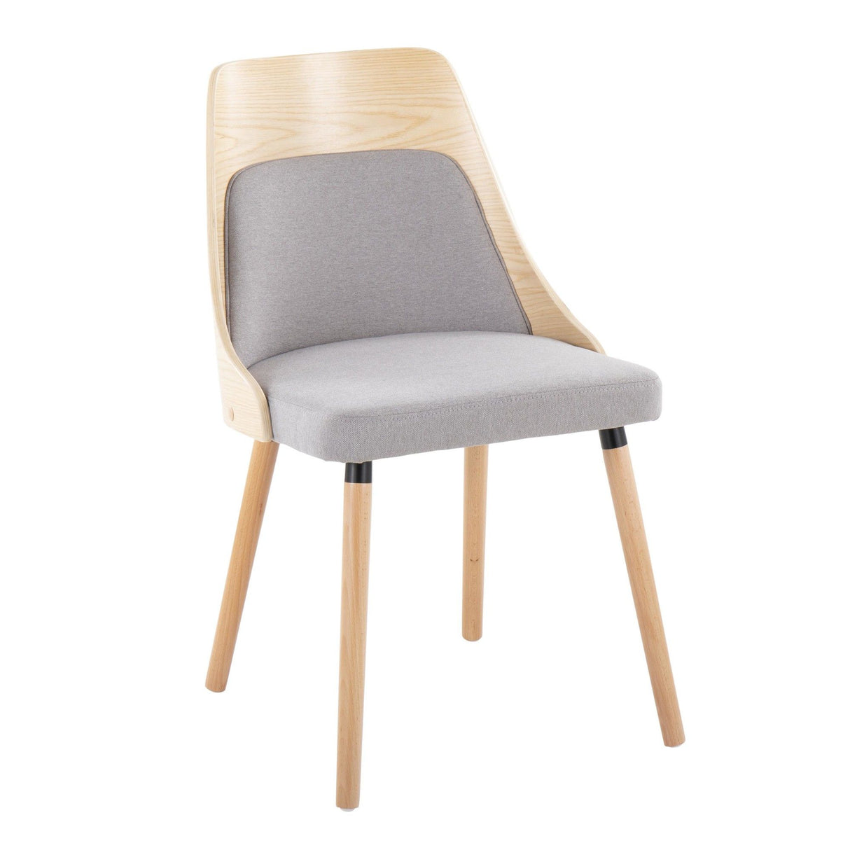 Anabelle - Mid-Century Modern Chair - Natural Back, Natural Legs