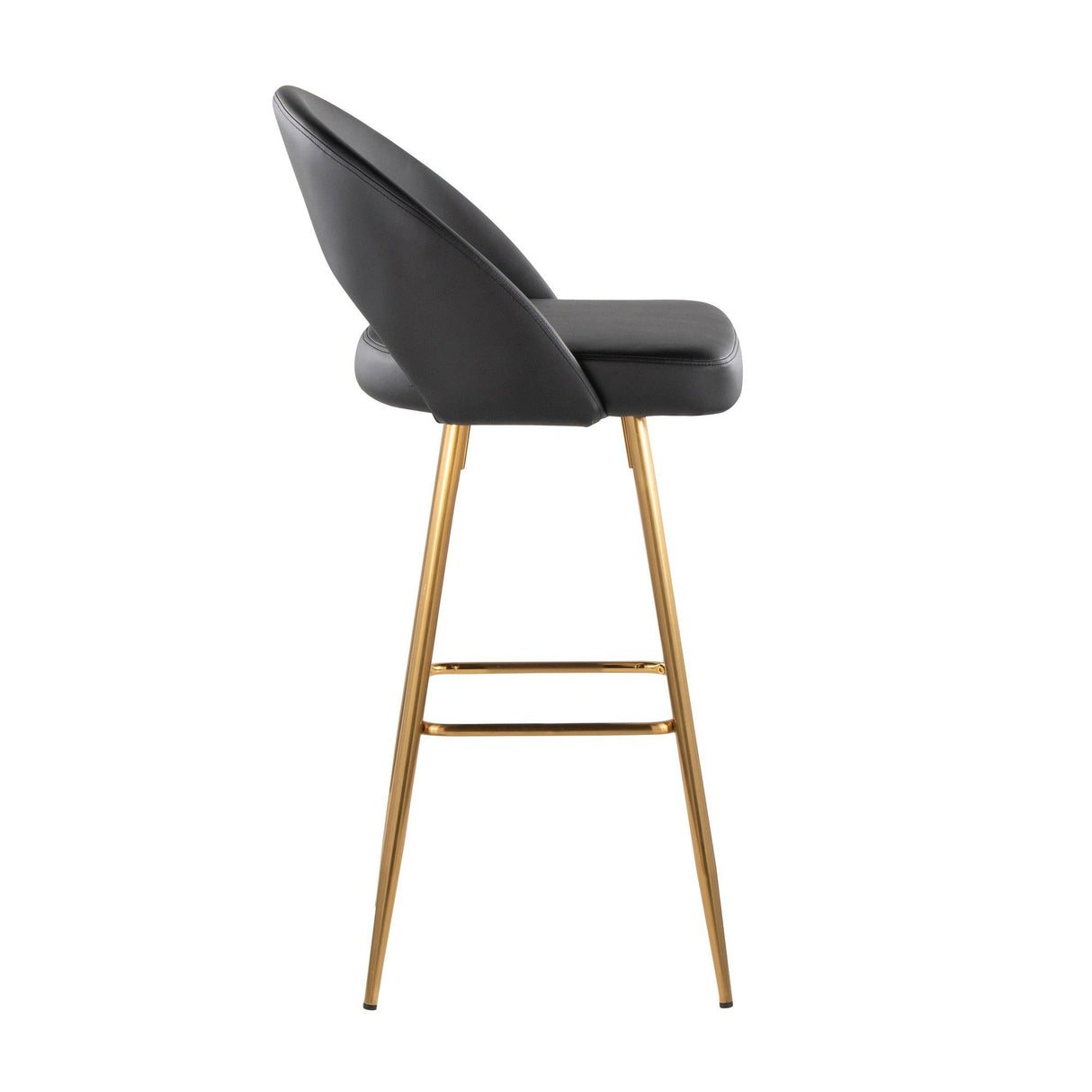 Renee - Upholstered Fixed-Height Barstool (Set of 2) - Gold Base