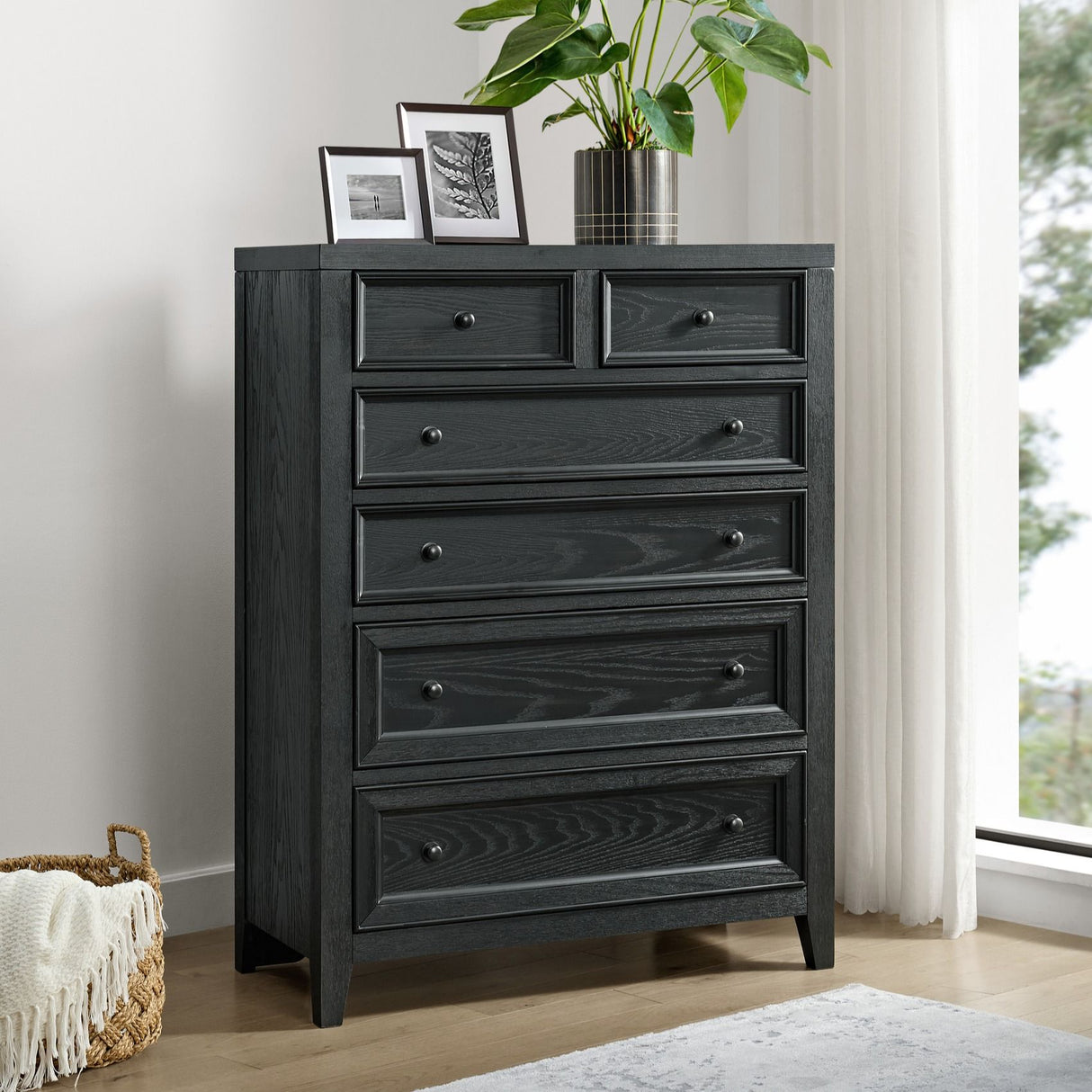 6 Drawer Chest With Knobs And Smooth Slides