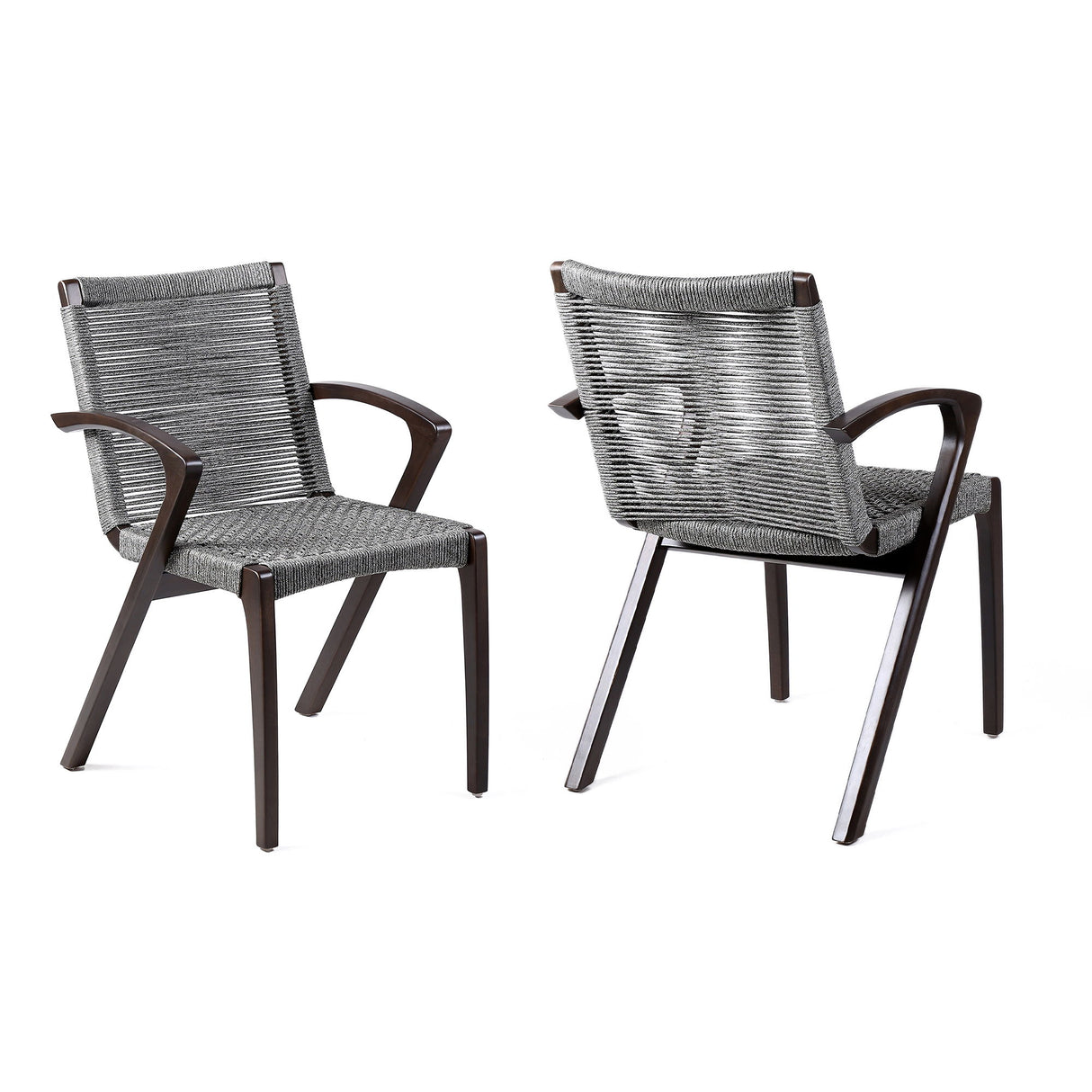 Nabila - Outdoor Wood And Rope Dining Chairs (Set of 2)