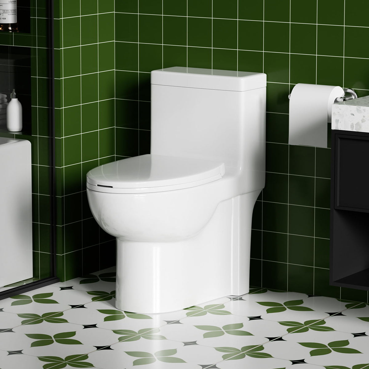 Gloss Tornado Flush 1 Piece Elongated Toilet With Siphonic Side Press, ADA Comfort Chair Height - Gloss White