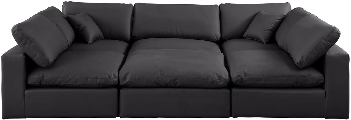 Comfy - 6 Piece Faux Leather Sectional