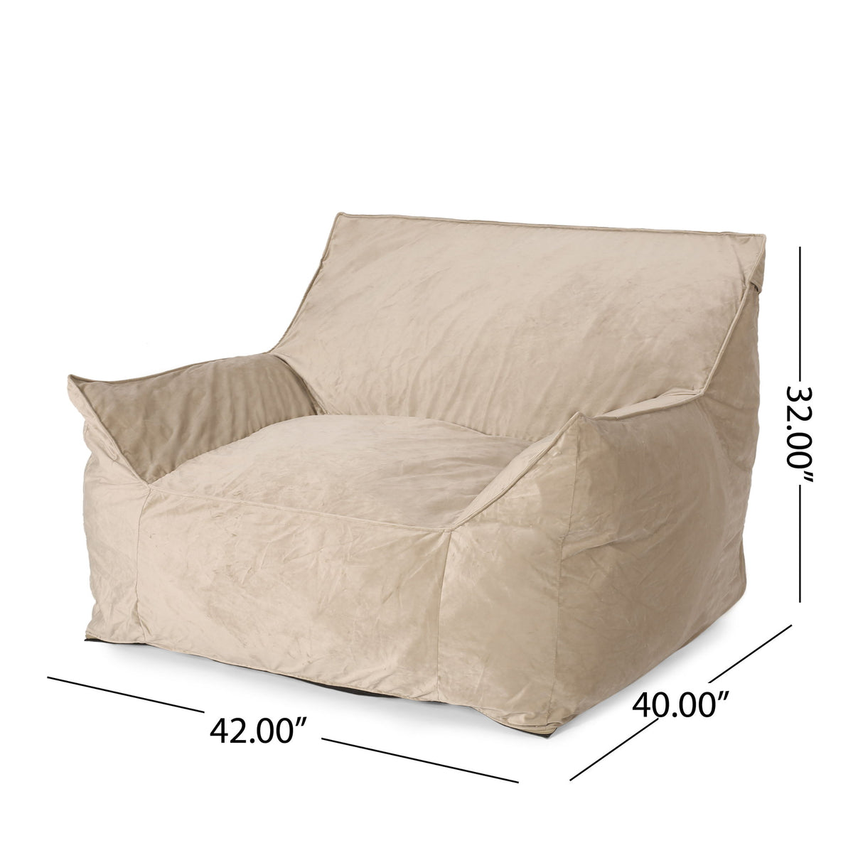 Allea - Bean Bag Chair With Armrests