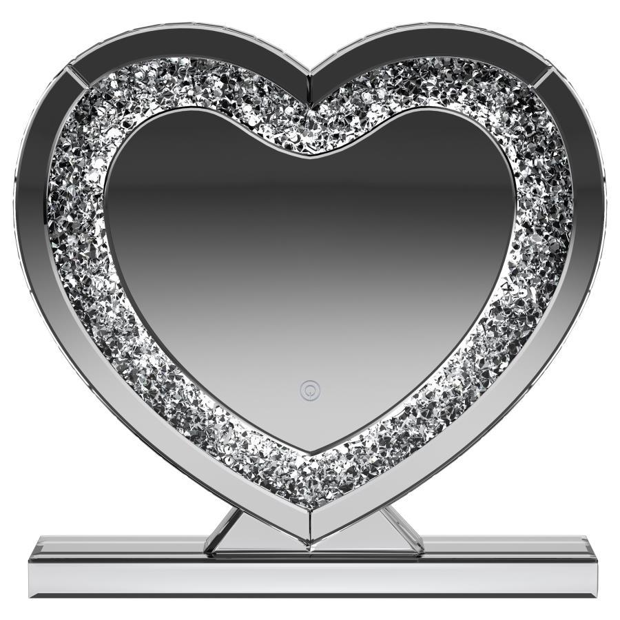Euston - Heart Shaped Vanity Mirror - Silver