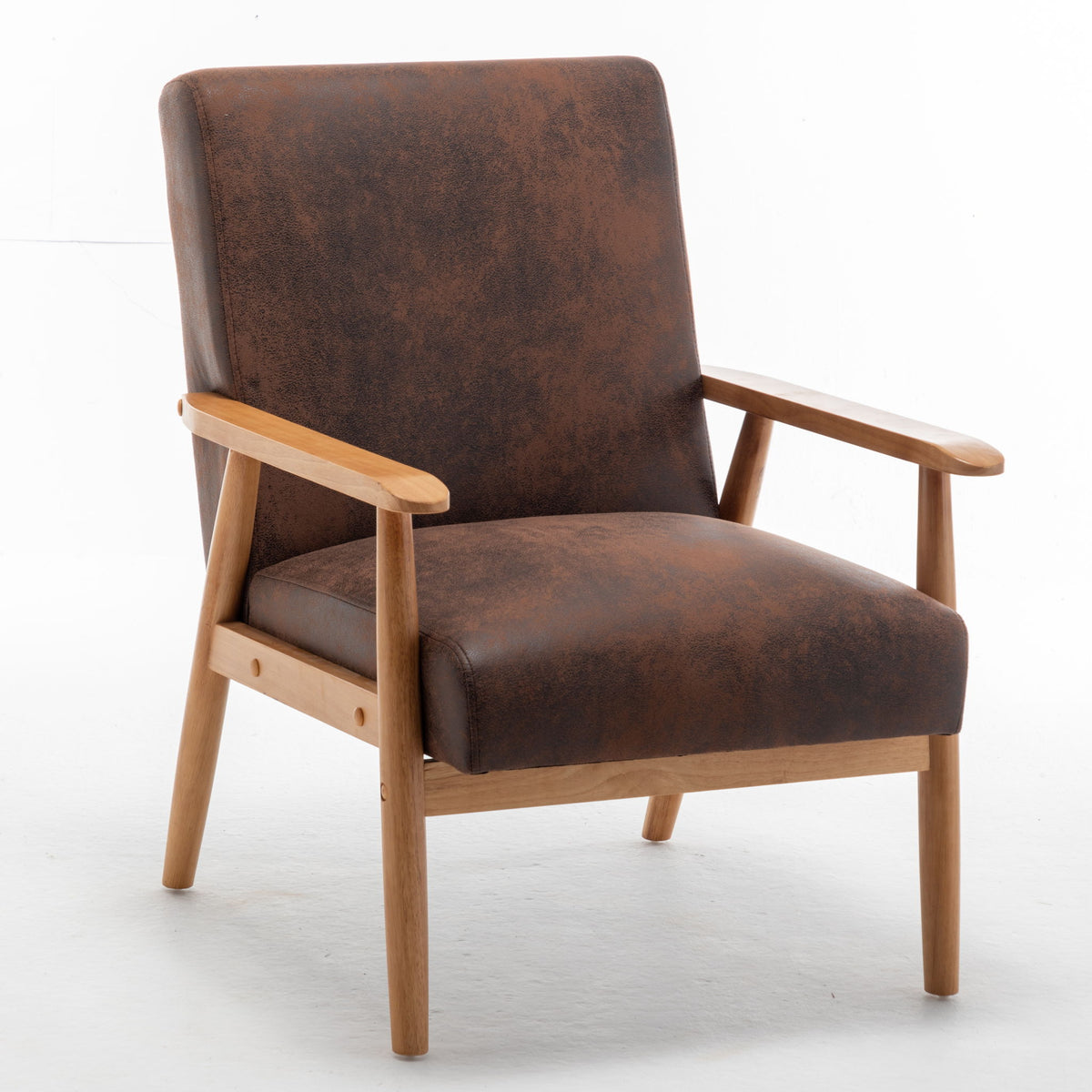 Wide Arm Chair - Brown