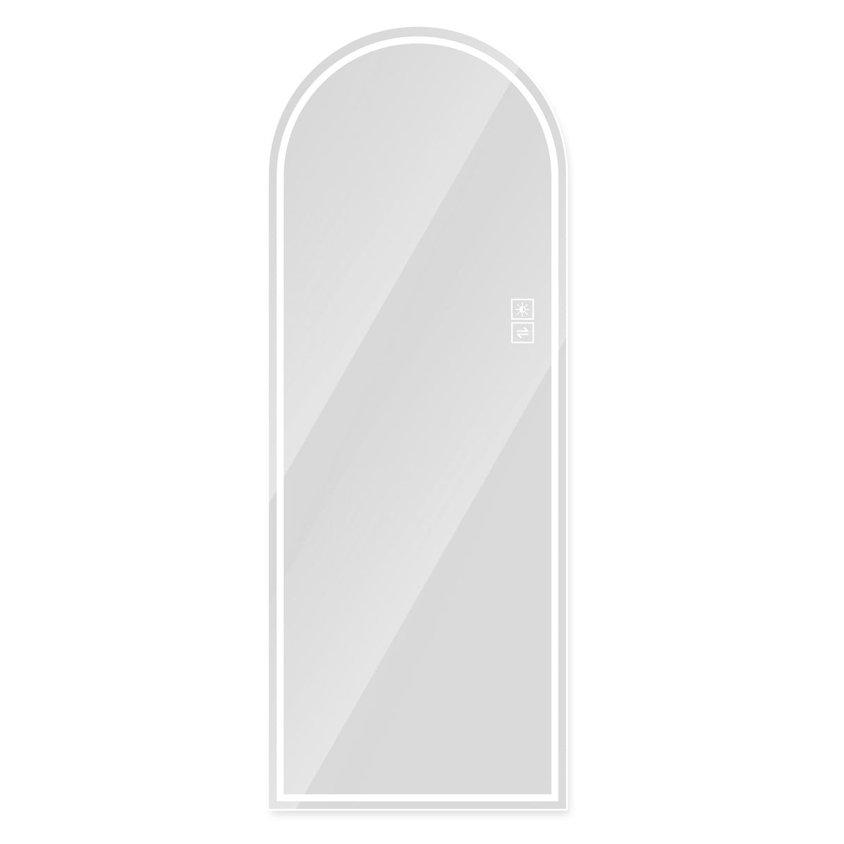 Arch Design LED Full Length Mirror, Dimmable, High Definition, Explosion Proof, 65" X 21" - Silver