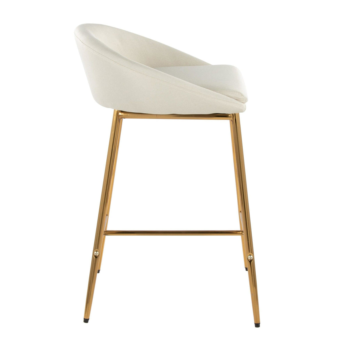 Matisse - Glam 26" Counter Stool (Set of 2) - Gold Frame And Cream Fabric