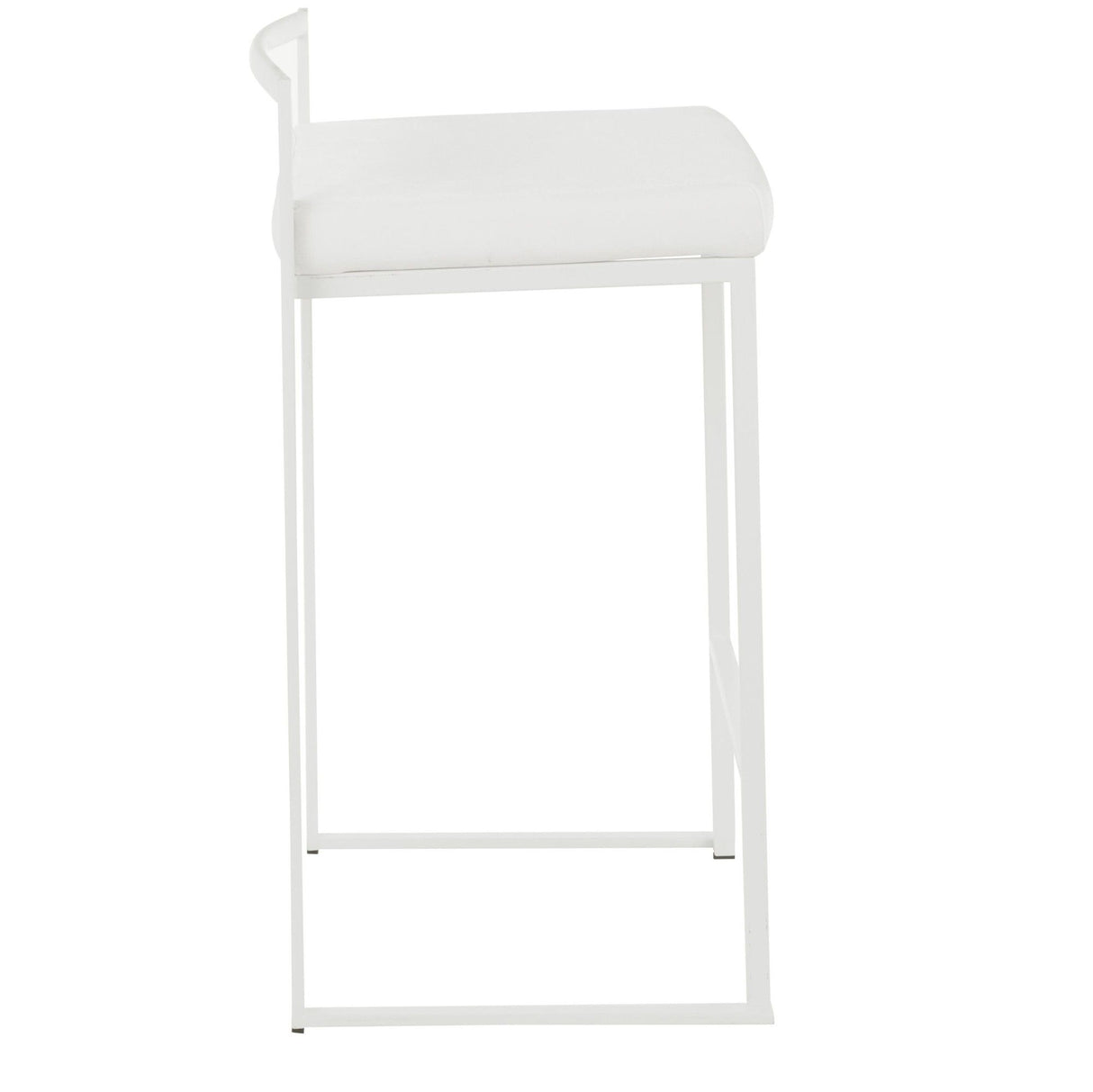 Fuji - Contemporary Stackable Counter Stool (Set of 2) - White Frame