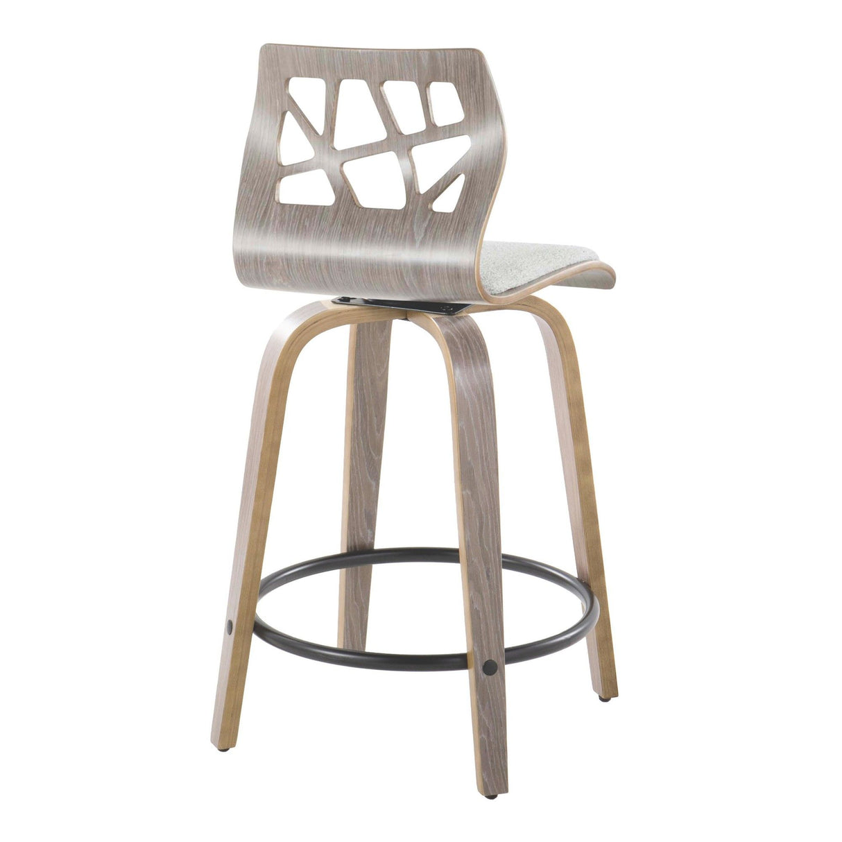 Folia - 24" Fixed-Height Barstool (Set of 2) - Gray