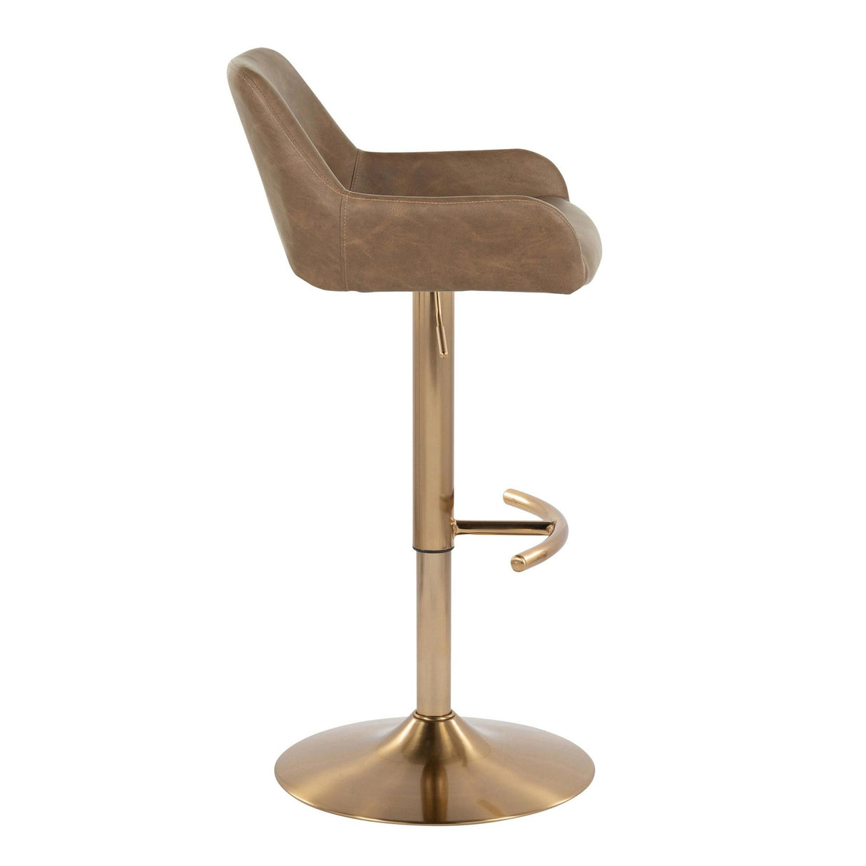Daniella - Adjustable Barstool (Set of 2) - Gold Base