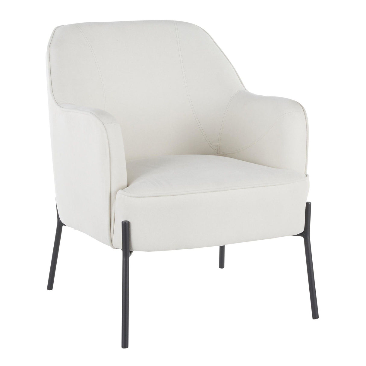 Daniella - Contemporary Accent Chair - Black Metal Legs