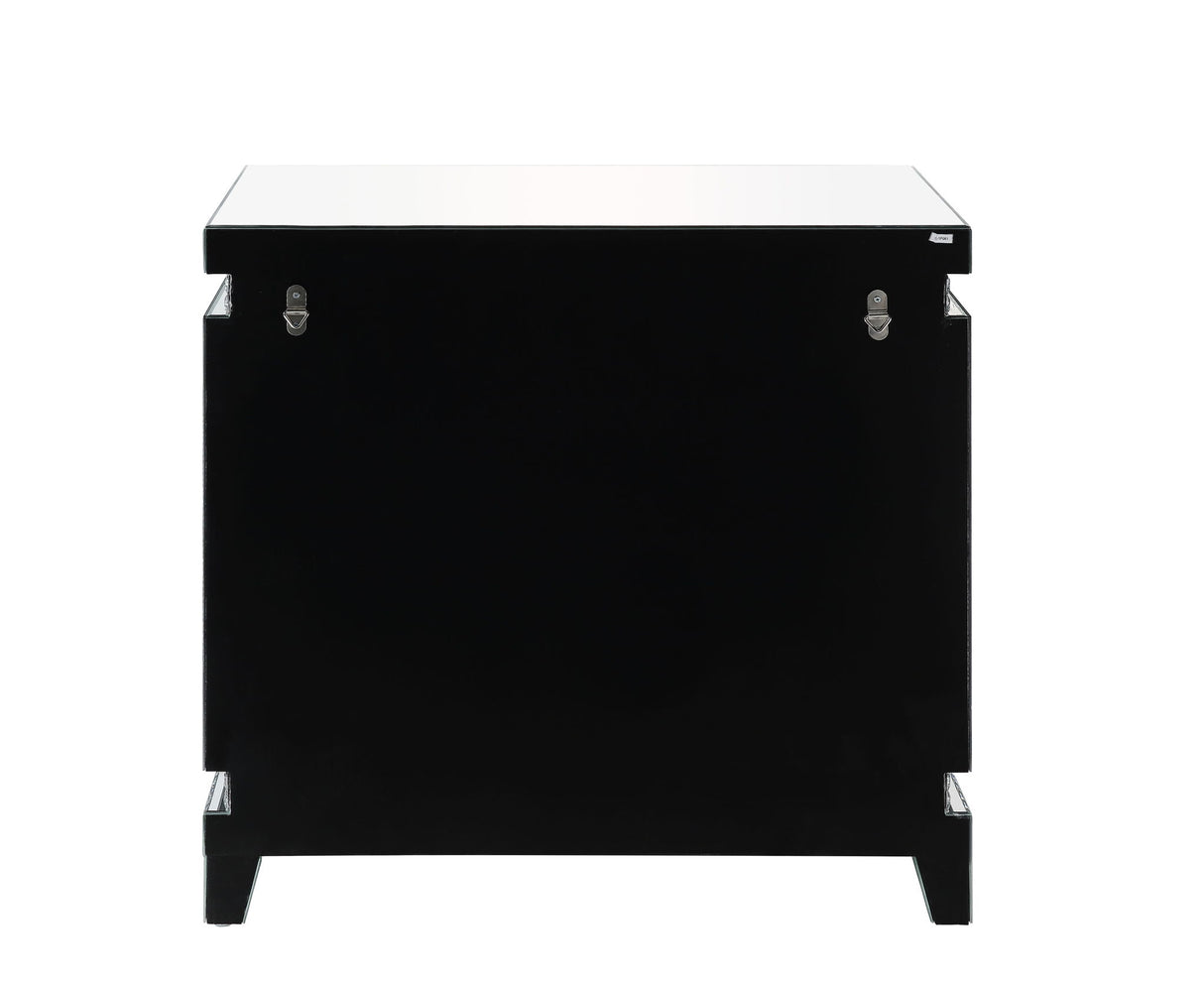 Lotus - 32" Console Cabinet - Mirrored & Faux Ice Cube Crystals