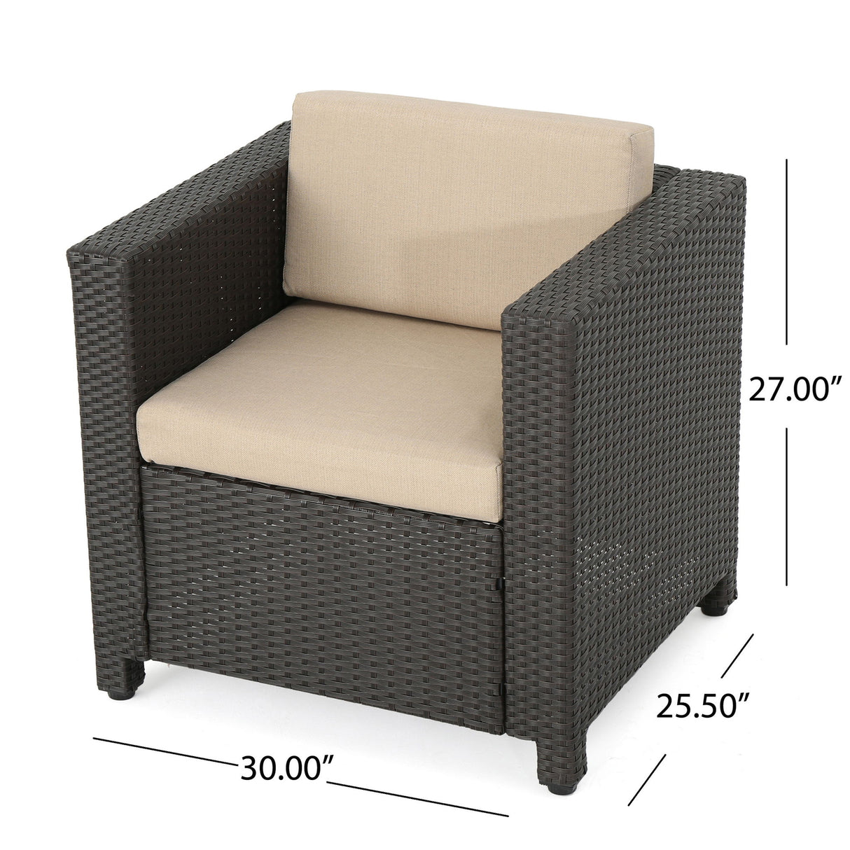 Stylish Outdoor Club Chair With Weather Resistant Cushions