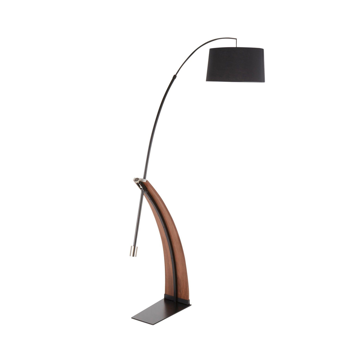 Robyn - Floor Lamp - Walnut Wood And Black Linen Shade