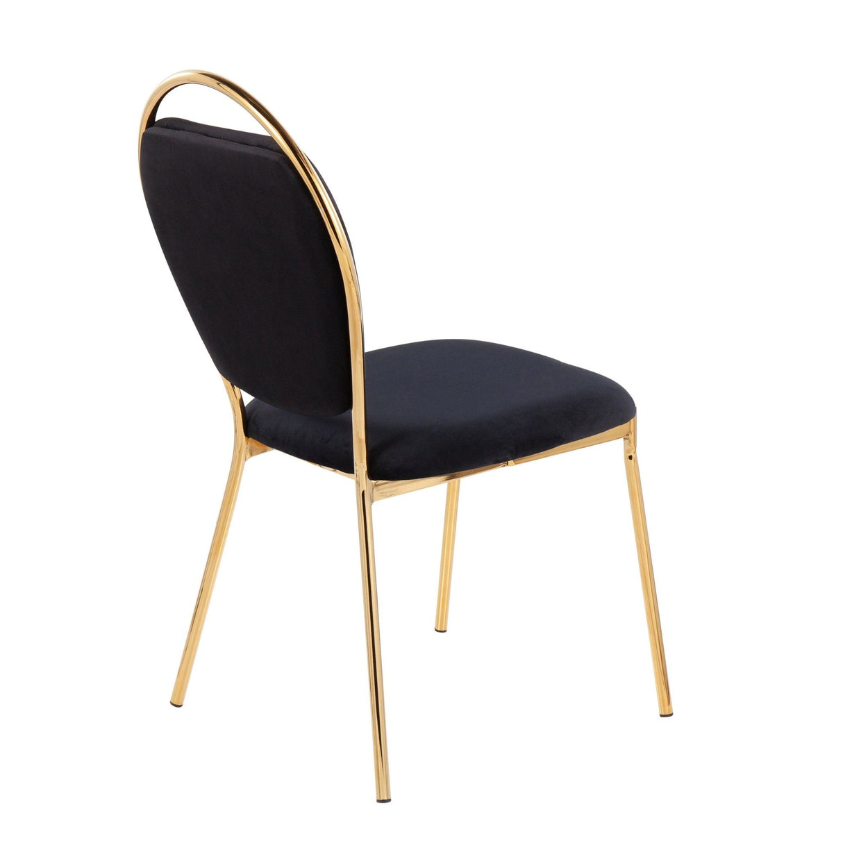 Keyhole - Contemporary/Glam Dining Chair (Set of 2) - Gold Metal And Black Velvet