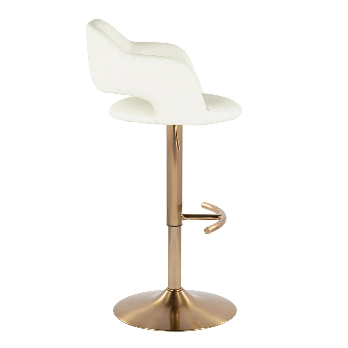 Margarite - Adjustable Barstool (Set of 2) - Gold Metal