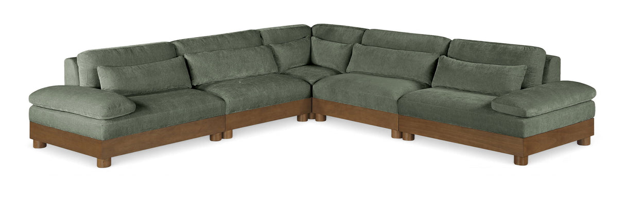 Turin - Chenille Fabric Upholstered Modular Sectional - Green