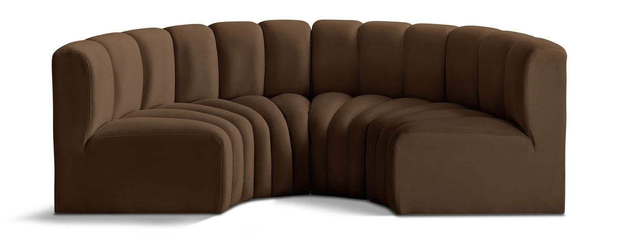 Arc - Velvet 4 Piece U-Shaped Modular Sofa