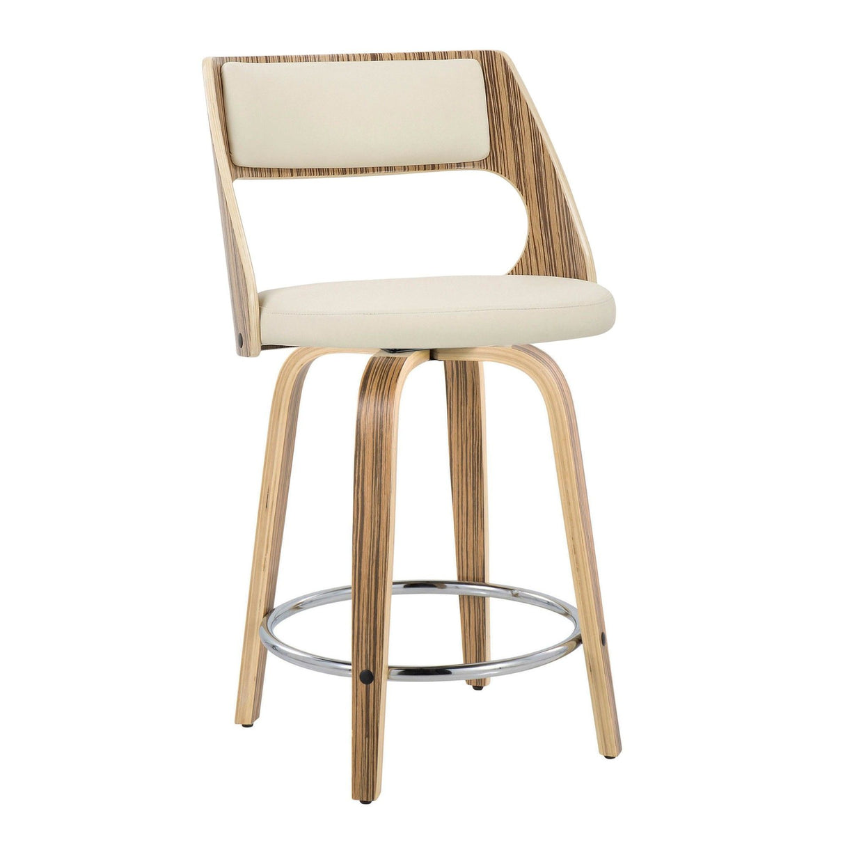 Cecina - Swivel Stool Set With Cream Seat