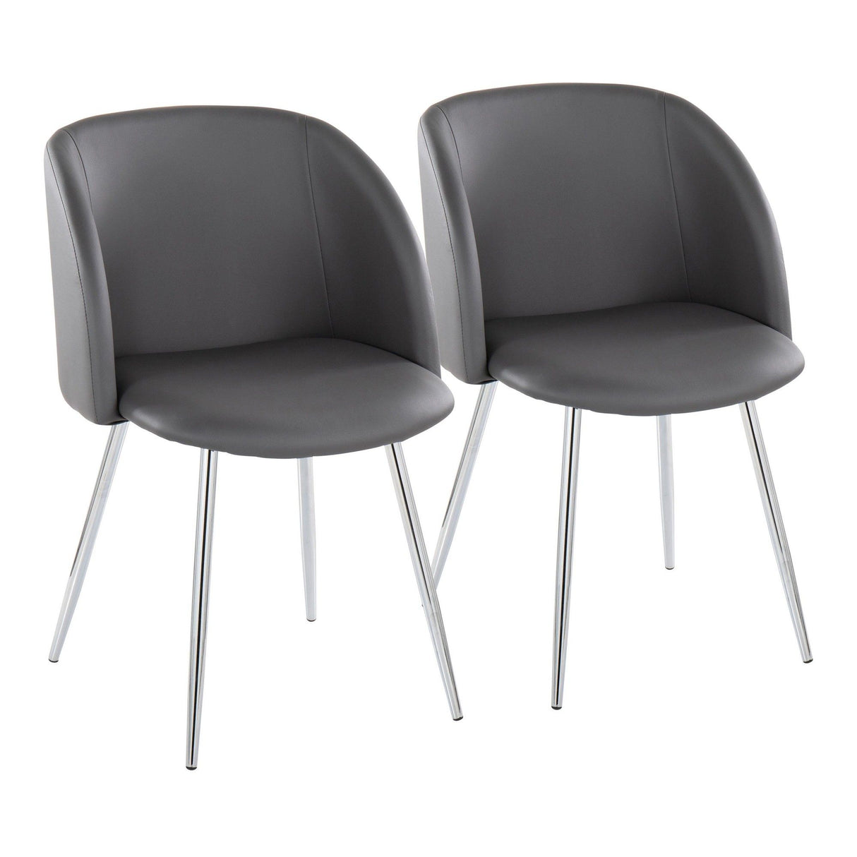 Luna - Contemporary Chair (Set of 2) - Chrome Legs