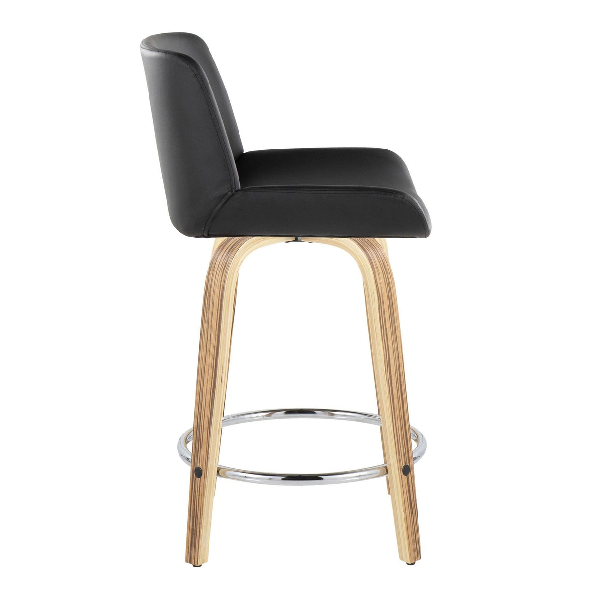 Santi - 24" Fixed-Height Counter Stool With Swivel - Zebra Wood (Set of 2)