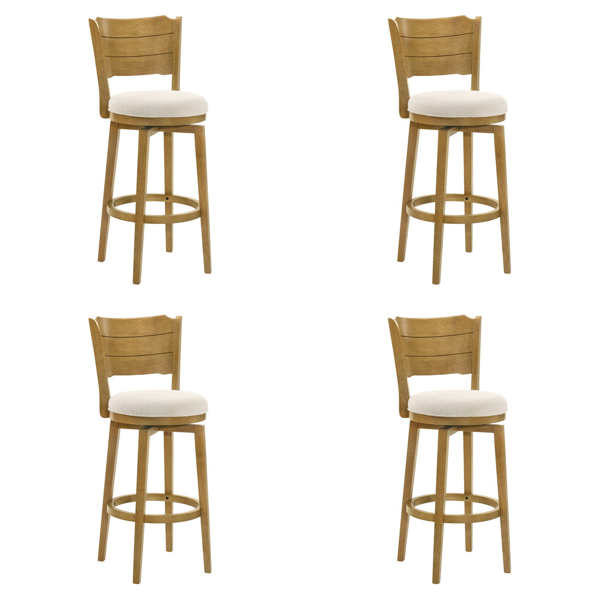 Winsley - Coastal Modern Swivel Wood Bar Height Kitchen Bar Stool
