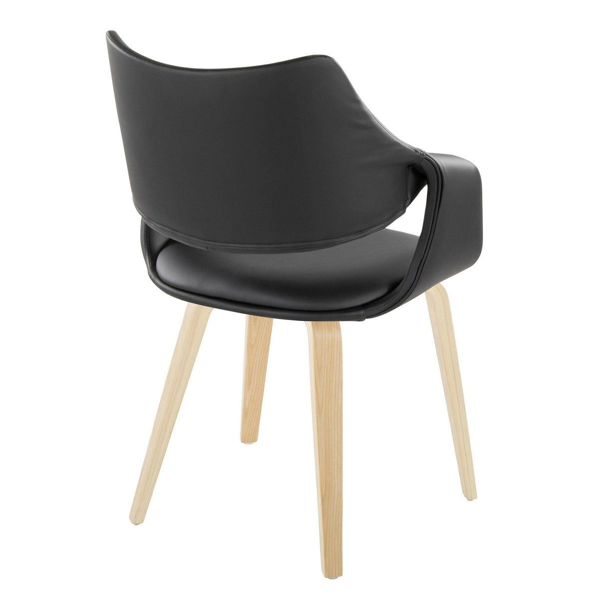 Curvo - High Back Upholstered Chair (Set of 2) - Natural Wood Legs