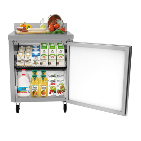 27 in. One-Door Worktop Refrigerator With 3.5 in. Backsplash - 6.3 Cu Ft. RWT-1D-6C