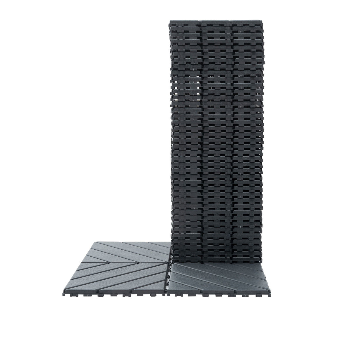 Durable Plastic Interlocking Deck Tiles, Waterproof Outdoor And Indoor Use