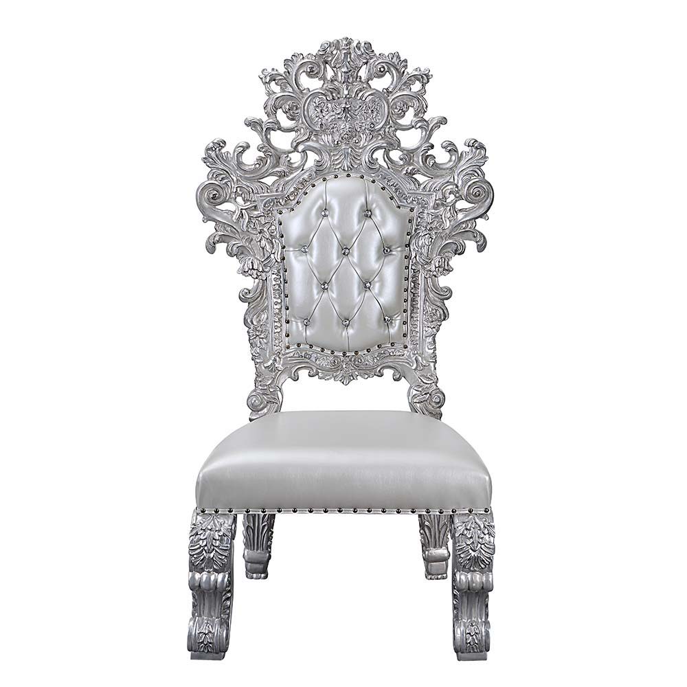 Valkyrie - Side Chair (Set of 2) - Synthetic Leather & Antique Platinum