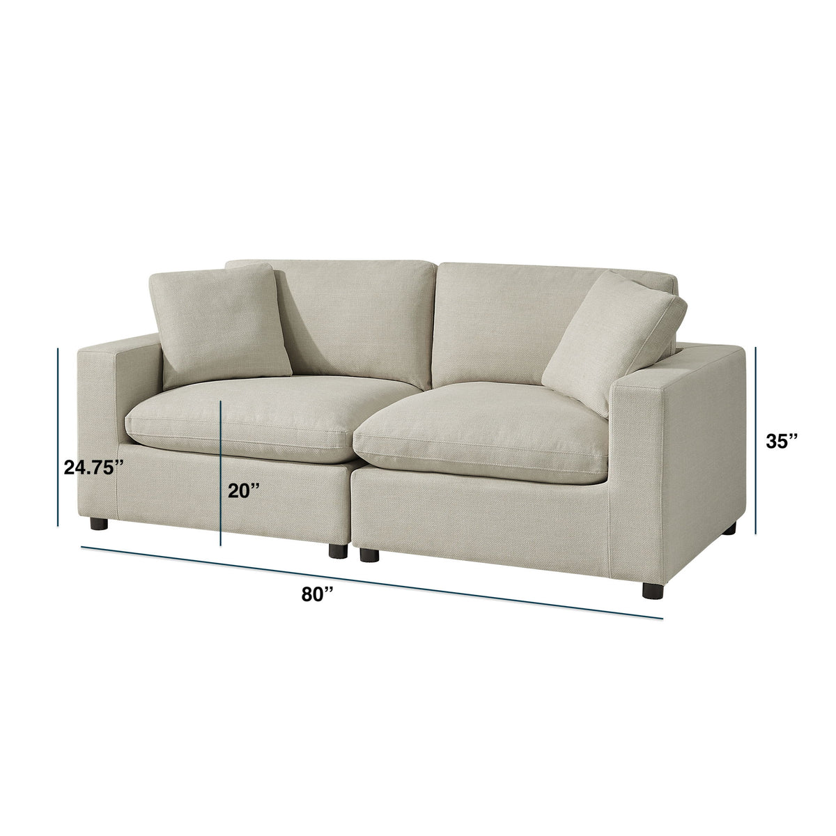 Cassandra - Modular 2 Piece Sofa