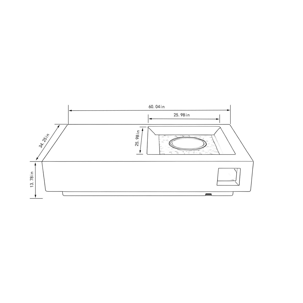 Propane Gas Fire Pit Table, 50000 Btu Rectangular Concrete Fire Pit For Outside Patio Deck Garden Backyard - Light Gray