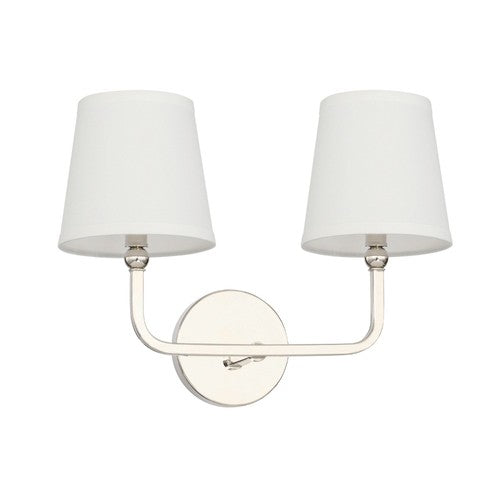 Capital Lighting 119321PN674 Dawson 2 Bulb Bathroom Light - Polished Nickel