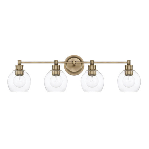 Capital Lighting 121141AD426 Mid-Century 4 or more Bulb Bathroom Light - Aged Brass