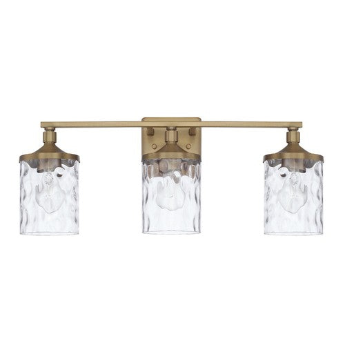Capital Lighting 128831AD451 Collier 3 Bulb Bathroom Light - Aged Brass