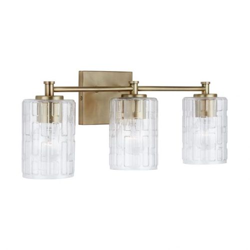 Capital Lighting 138331AD491 Emerson 3 Bulb Bathroom Light - Aged Brass