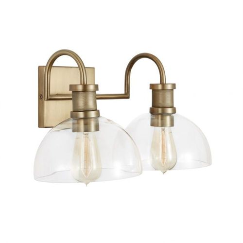 Capital Lighting 139123AD497 Cassidy 2 Bulb Bathroom Light - Aged Brass