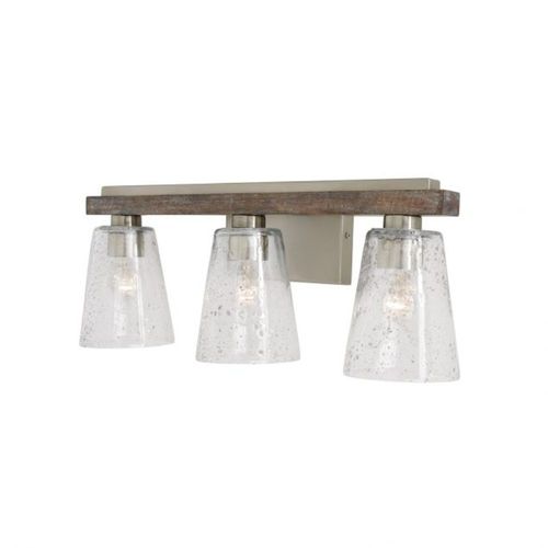Capital Lighting 140531HN503 Connor 3 Bulb Bathroom Light - Black Wash / Matte Nickel