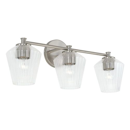 Capital Lighting 141431BN507 Beau 3 Bulb Bathroom Light - Brushed Nickel