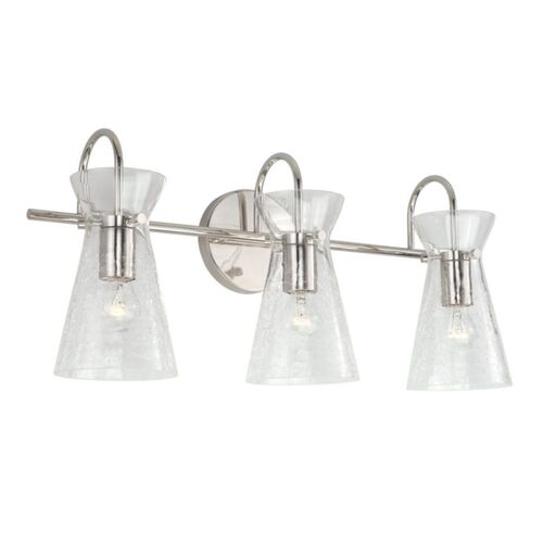 Capital Lighting 142431PN Mila 3 Bulb Bathroom Light - Polished Nickel