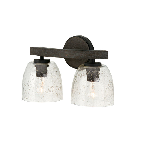 Capital Lighting 147621CK536 Clive 2 Bulb Bathroom Light - Carbon Grey and Black Iron