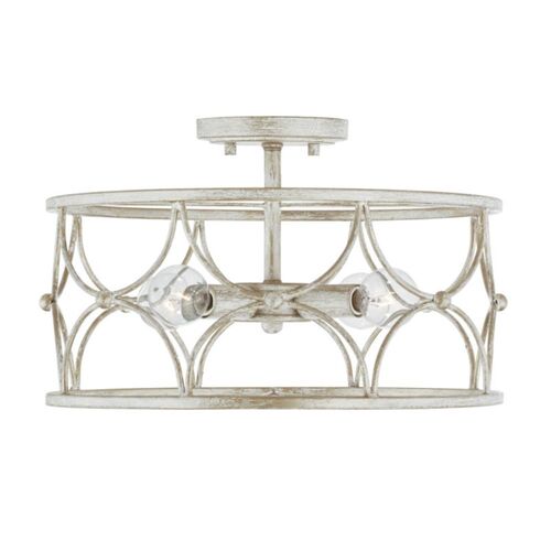 Capital Lighting 243341WW Ricci Semi Flush Mount Ceiling Light - Winter White