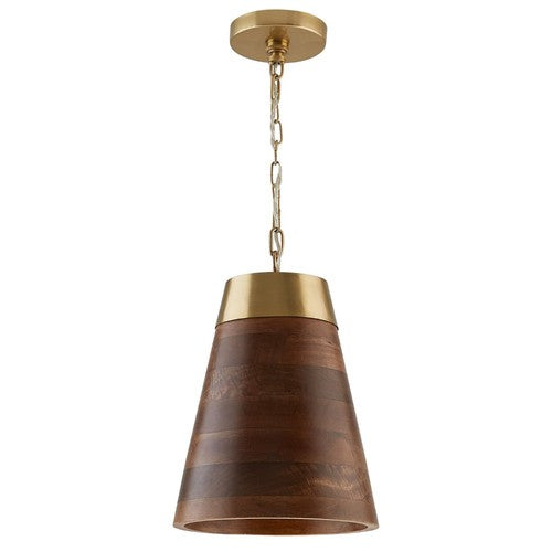 Capital Lighting 330314WR Down Light Pendant - Wood and Brass