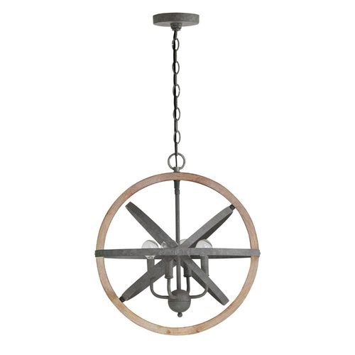 Capital Lighting 330544IW Entrance / Foyer Pendant - Iron / Wood