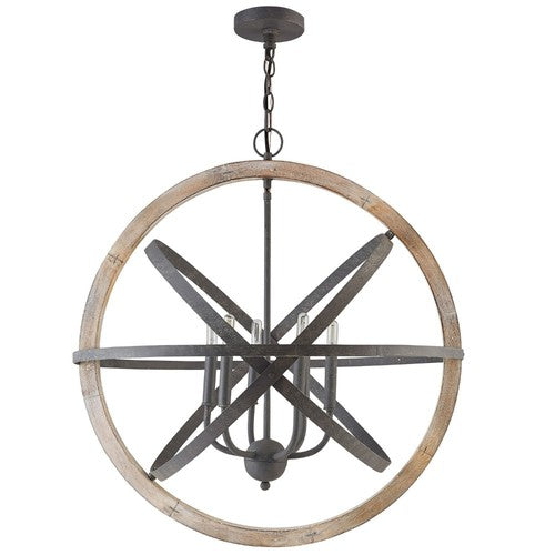 Capital Lighting 330561IW Entrance / Foyer Pendant - Iron and Wood